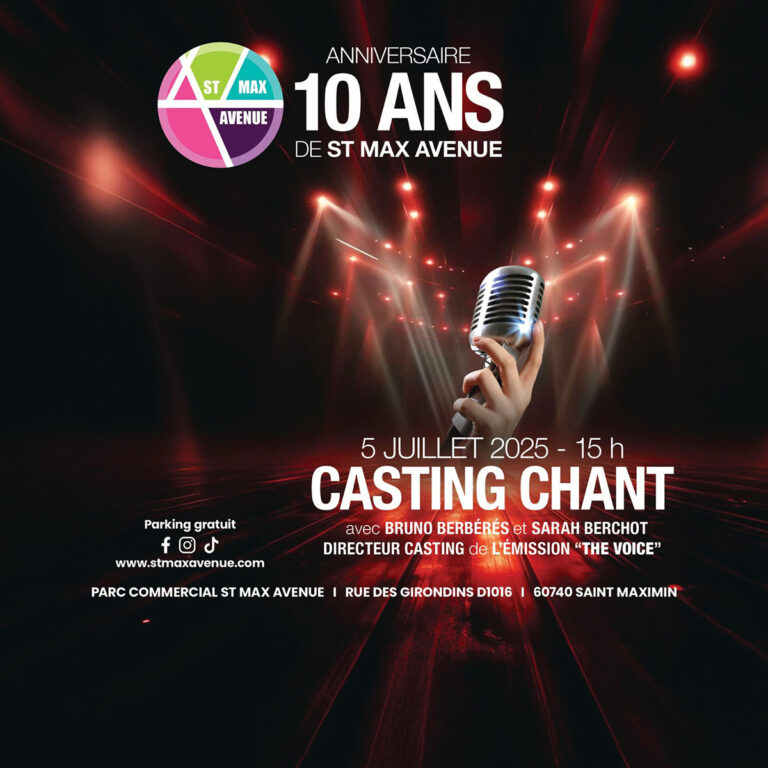 Casting Chant le 5 juillet 2025 à St Max Avenue